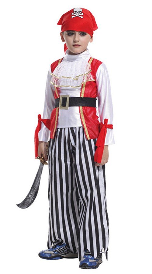 Klassisk Halloween Dreng Pirat Kostume